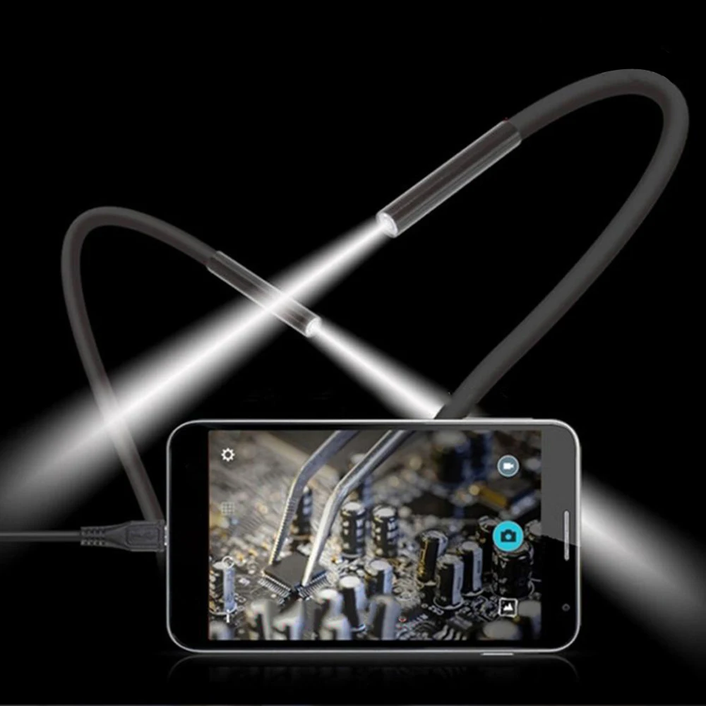 

5.5mm Mini Endoscope Camera Type C USB Inspection Borescope Camera Flexible IP67 Waterproof 6LEDs Adjustable Endoscope Camera