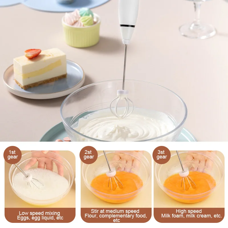 Milk Frother 3-Speed Electric Handheld Whisk Blender Digital Display Usb Rechargeable For Coffee Cappuccino Egg Latte | Бытовая техника