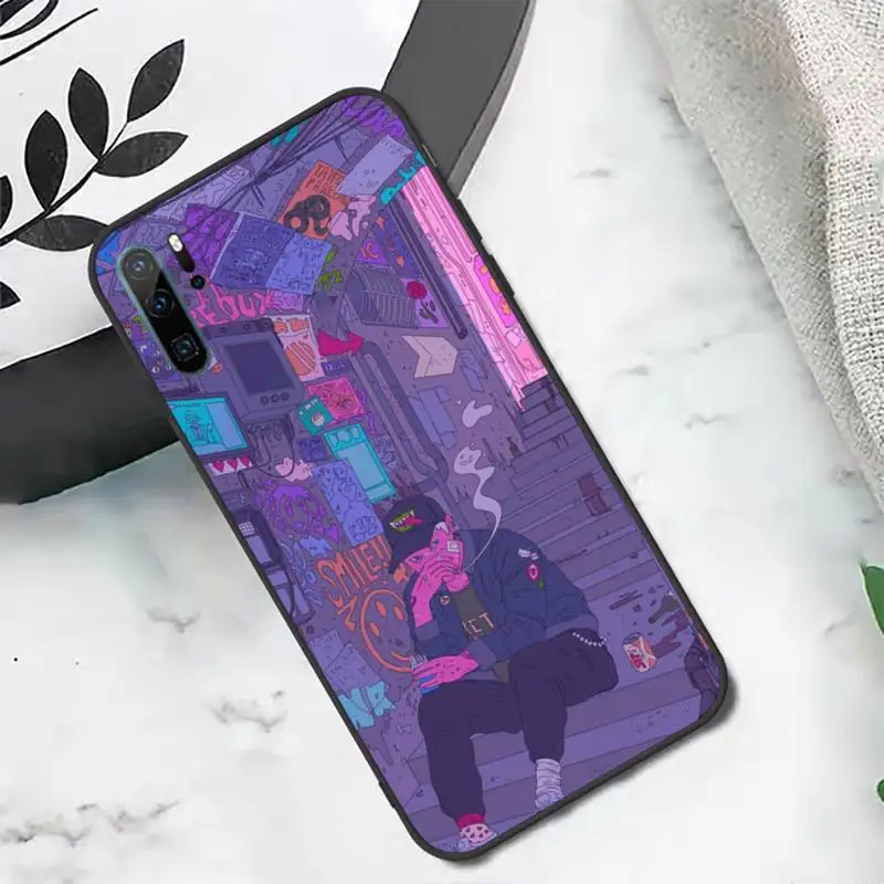 

Wave Art Cool animation Phone Case For Huawei honor Mate P 10 20 30 40 i 9 8 pro x Lite smart 2019 nova 5t
