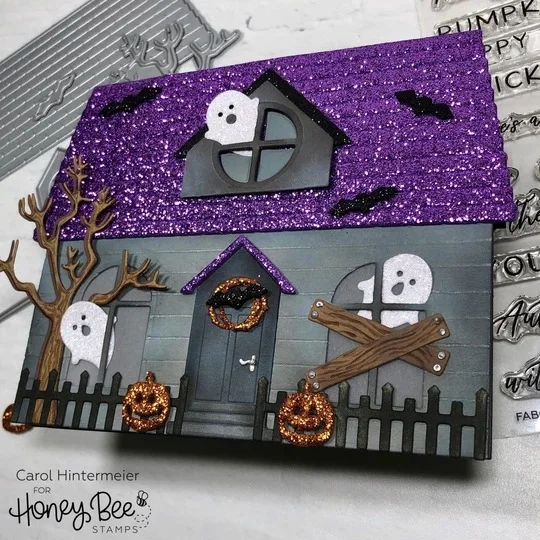 

Halloween house Silicone Rabbit and bamboo basket scrapbooking photo album Decorative clear