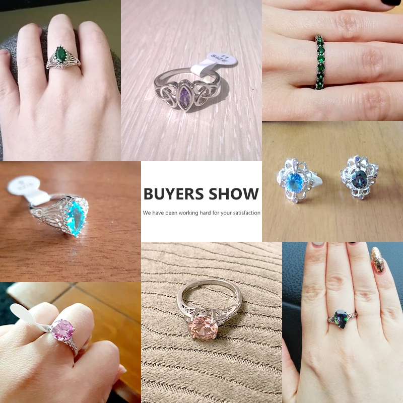 Свадебное модное кольцо JROSE с круглым Мистик Радуга белый и фиолетовый