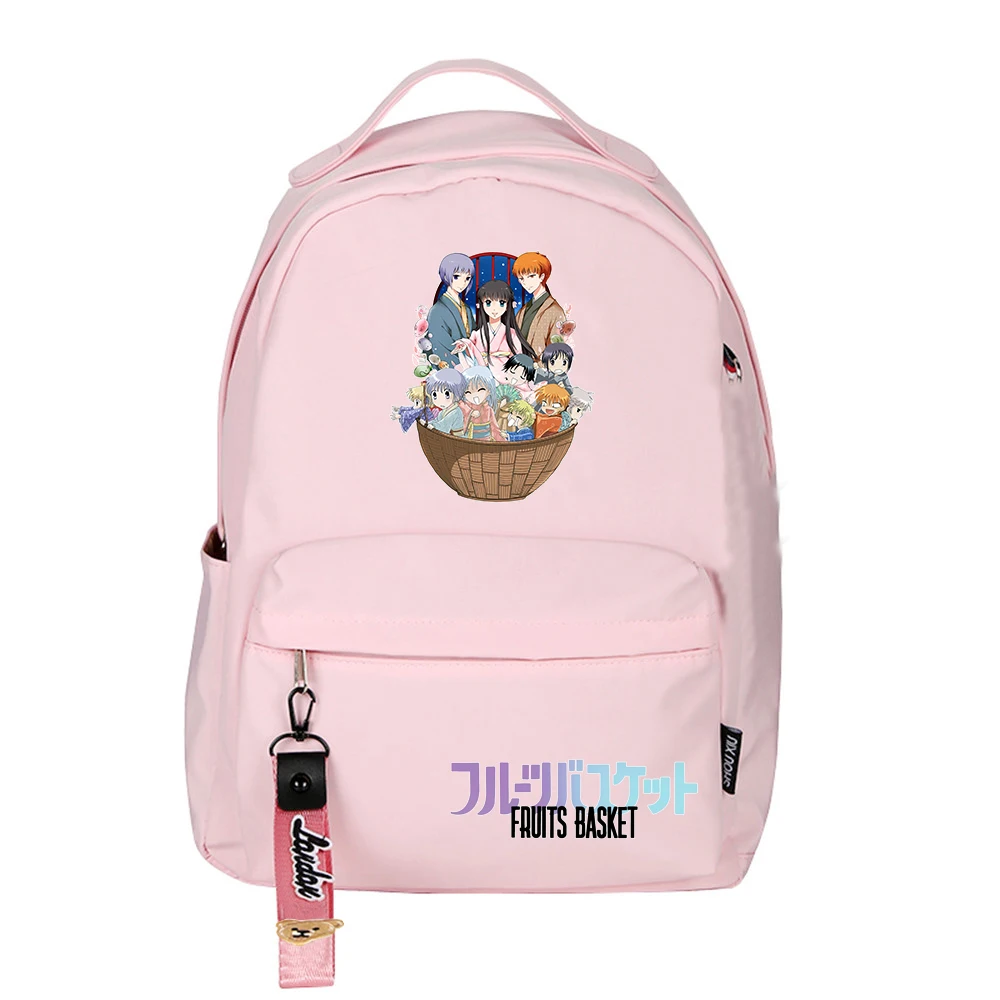Anime Fruits Basket Kawaii Girls School Bags Soma Yuki Cartoon Bookbag Nylon Small Travel Backpack Women Pink Shoulder Bags
