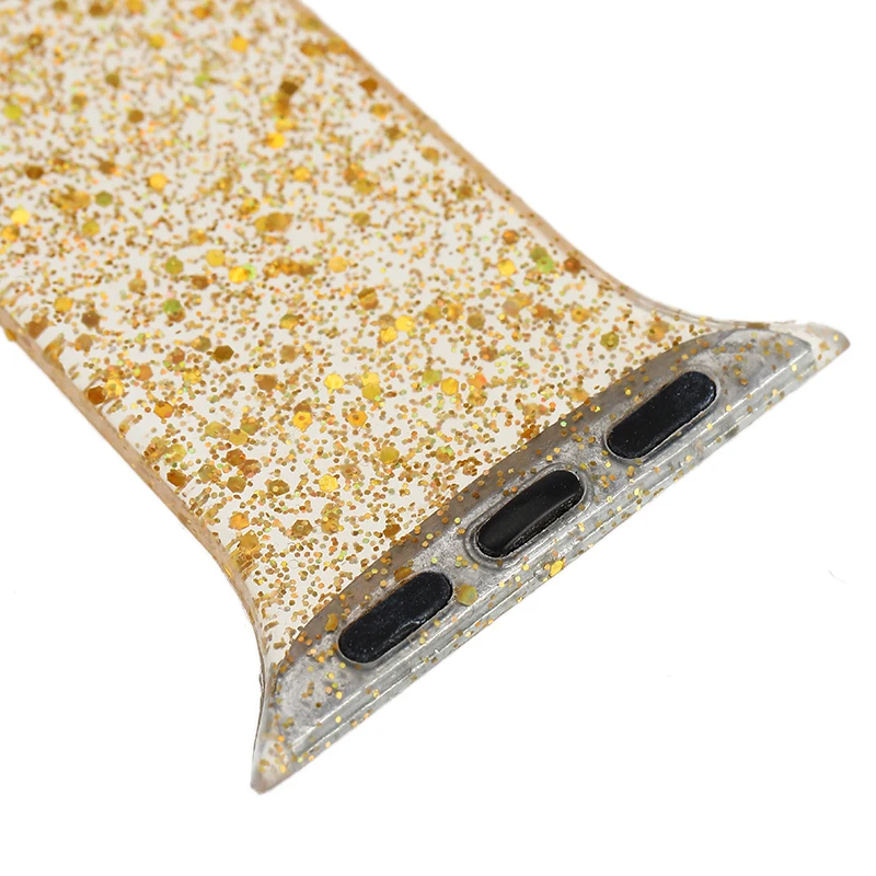 38 мм 42 силиконовый ремешок для часов Прозрачный блестящий водонепроницаемый