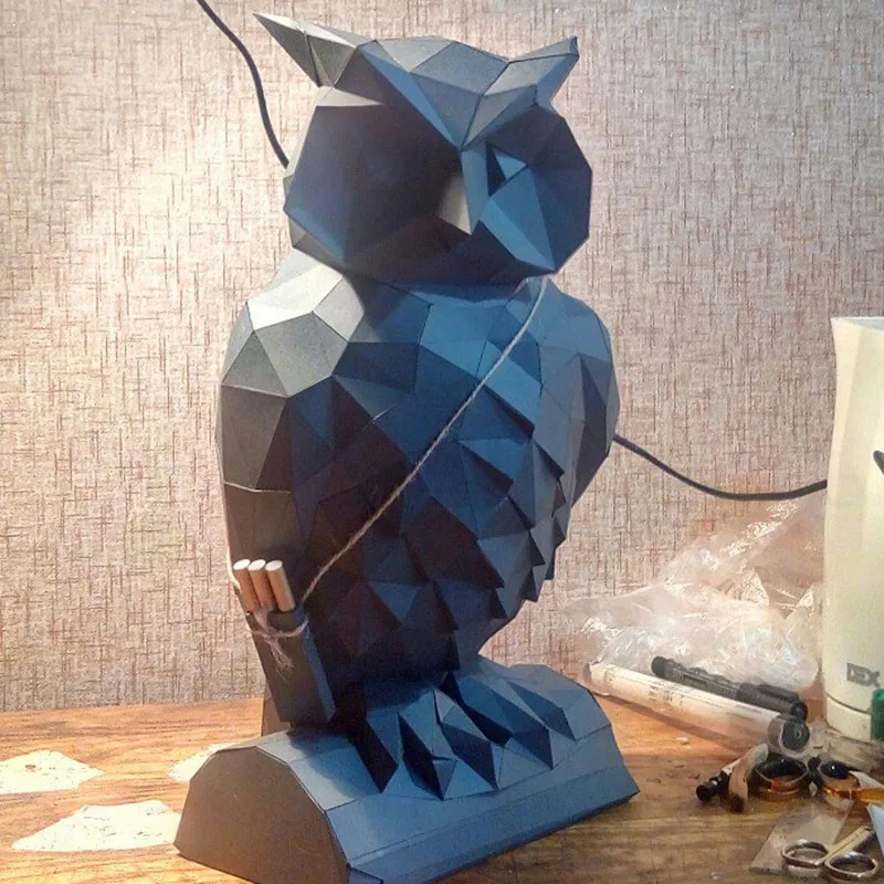 DIY домашнее украшение милая сова Бумажная модель пазл игрушка животное для