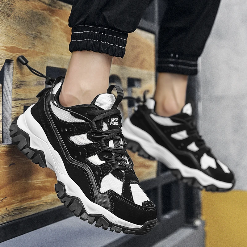 

ADBOOV 2020 New Fashion Chunky Sneakers Men Fall Winter Casual Dad Shoes Platform Trainers Male