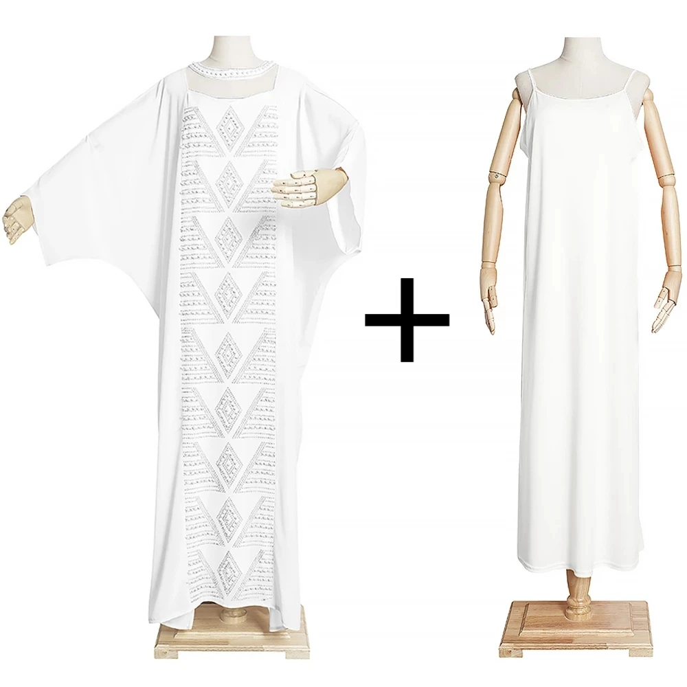 

2021 African Plus Size Boubou Women 2 Pieces Set Dubai Luxury Beading Long Dress Muslim Kaftan Abaya Moroccan Ankara Robes