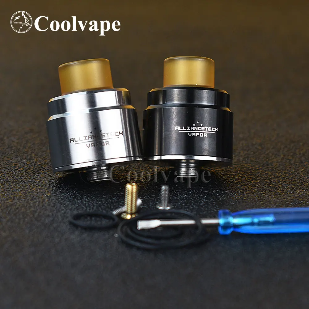 

WOLF COOLVAPE Flave 24mm RDA Vape Tank with bf Squonk pin Single Coil Deck 316ss 24mm mtl rda for 510 vape mod vs Hellbeast RDA