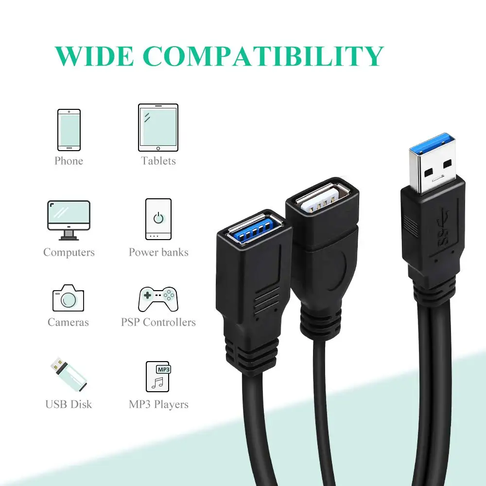 Onvian USB 3 0 Разветвитель кабель для передачи данных Мужской Двойной разъема Y док