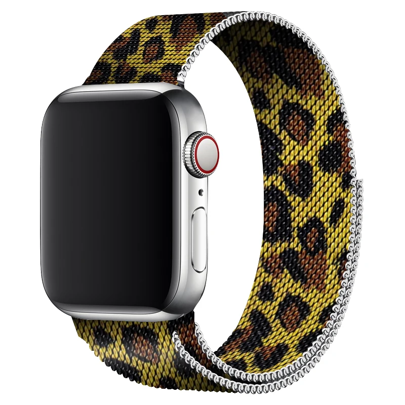 Леопардовый дизайн 40 мм ремешок 44 мм для Apple Watch Series 4 металлический браслет ремешок для i Watch Series 3 браслет 38 мм 42 мм