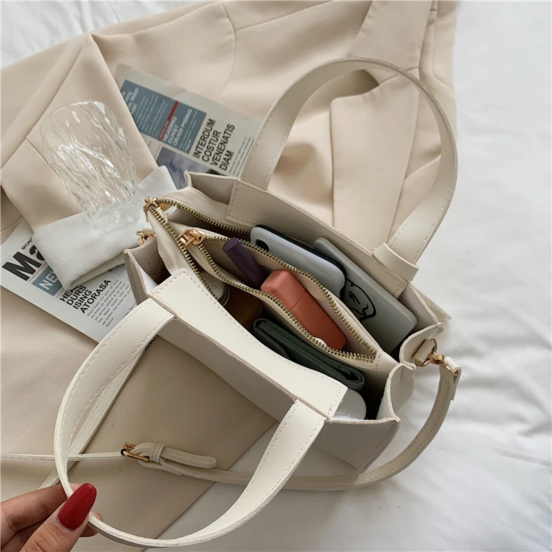 

Small PU Leather Shoulder Bags for Women Square Designer Crossbody Bags Lady Pure Color Tote Messenger Bag Summer White Handbags