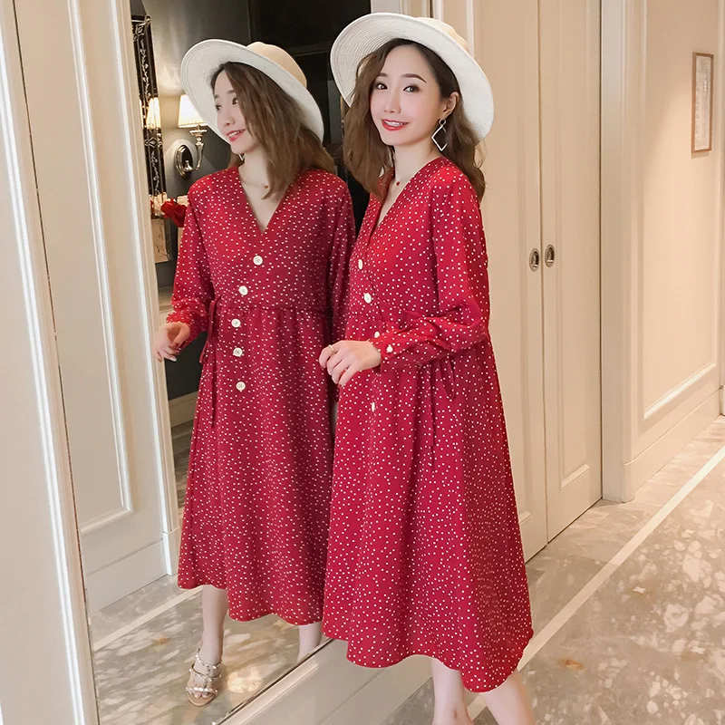 Весенняя юбка для Матери платья с длинным рукавом грудного вскармливания ранней