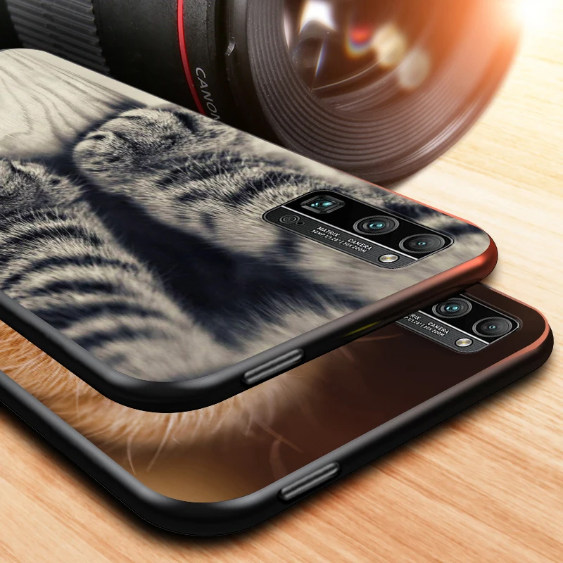 

Cat Dog Paw Cute for Honor V30 30 30S 30i View 20 20S 20i 20E V20 Lite Pro Plus Black Phone Case