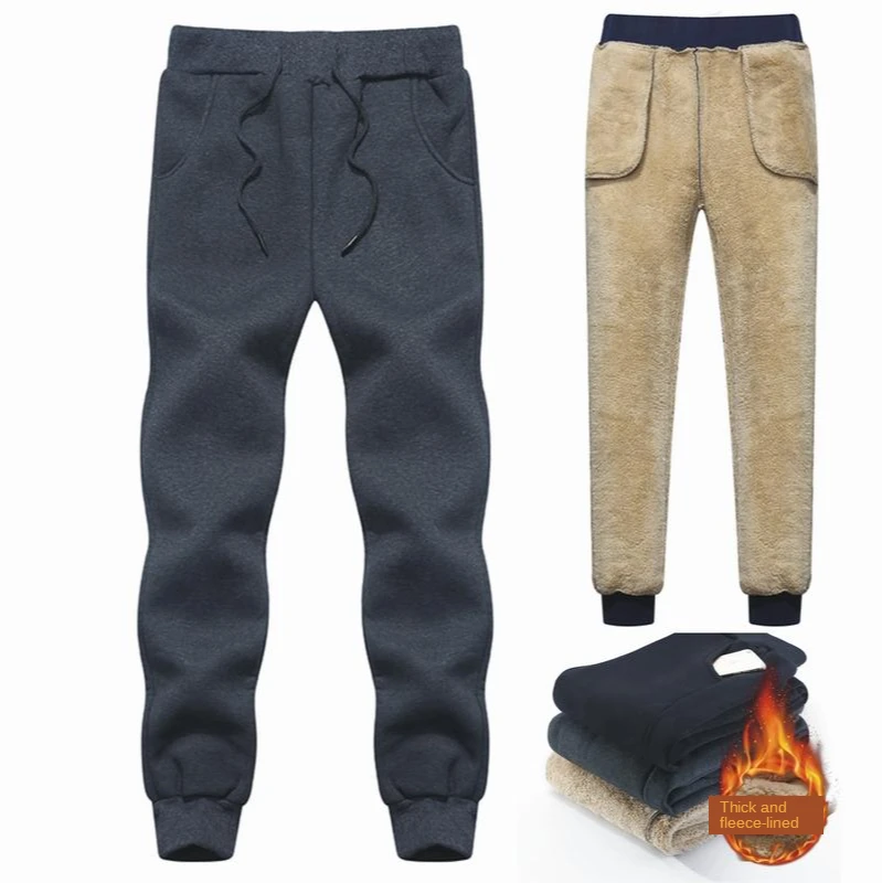 

Men's wool pants, velvet cashmere pants, men's thickened fleece jogger, winter super warm pants, overweight trousers, men's spor