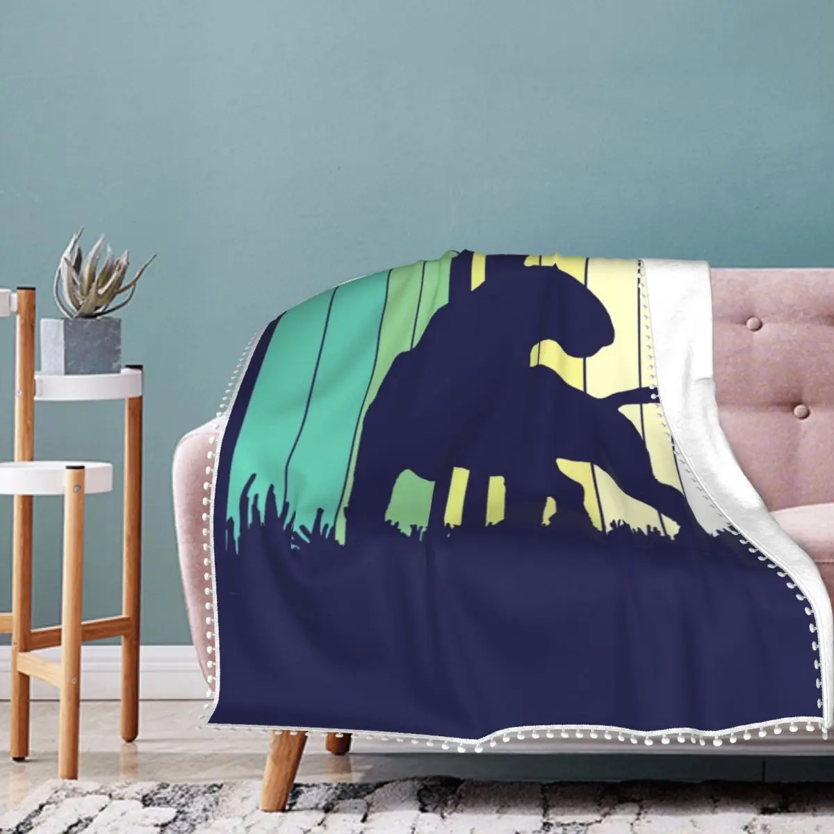 Одеяло с изображением собаки Бультерьера винтажное Флисовое одеяло летнее