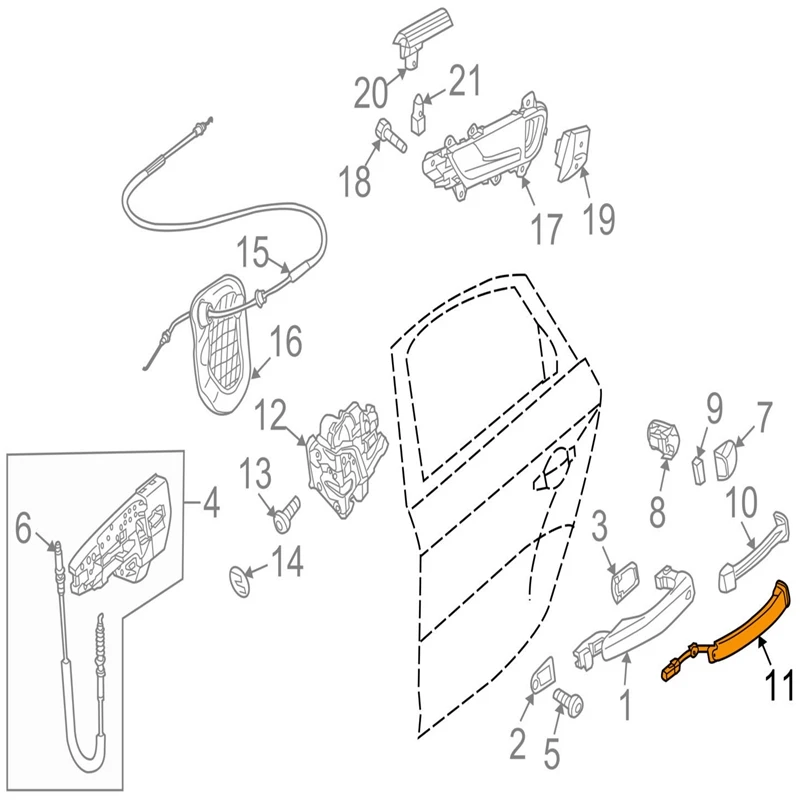 LARBLL новая ручка для наружных дверей сенсорный контактный переключатель 4G8927753