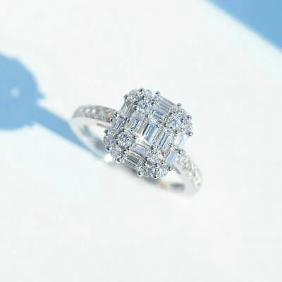 

Origin Natural Diamond Luxury Jewelry Real 925 Sterling Silver color Ring Women Bizuteria Invisible Setting Silver 925 Rings