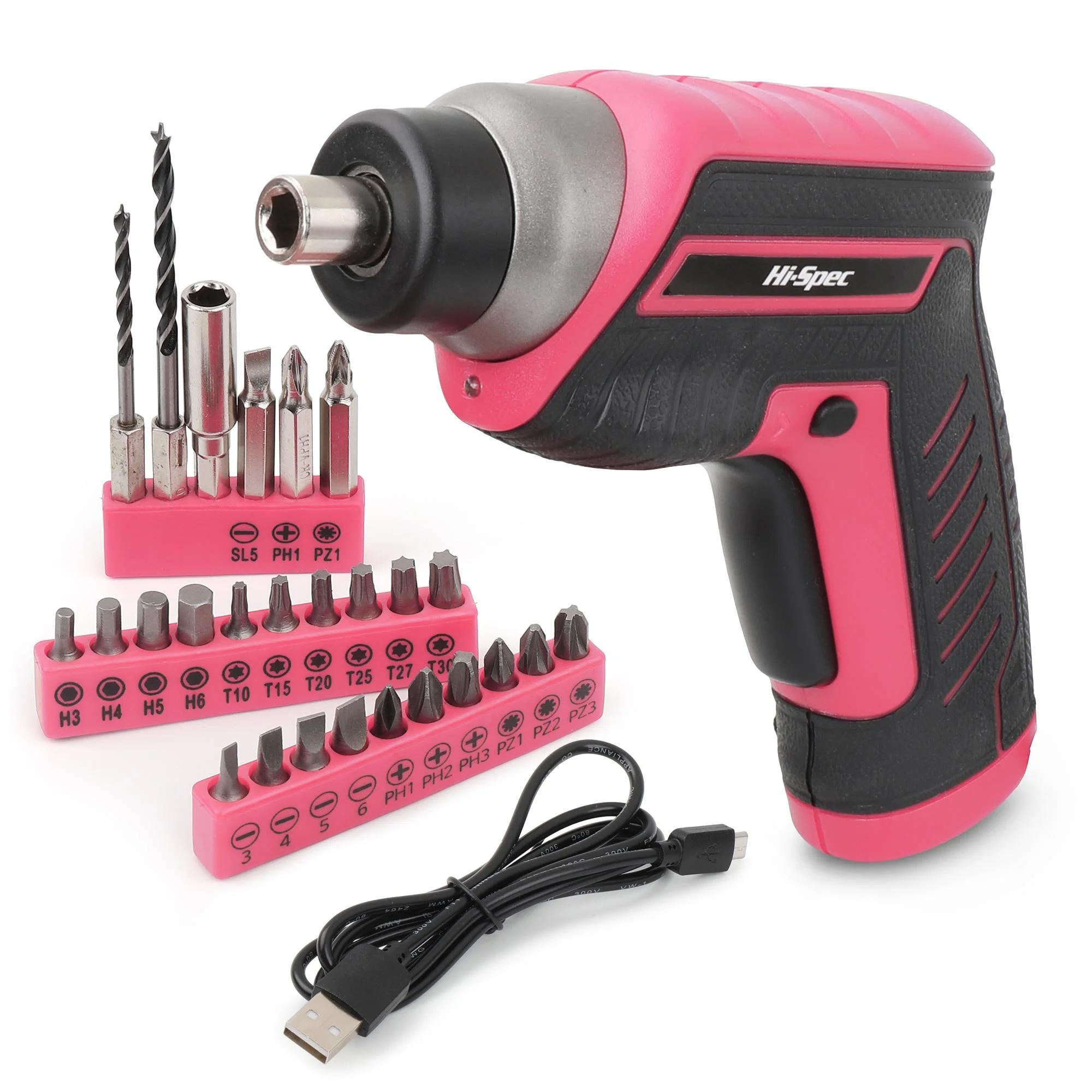 

Hi-Spec 27PC Brushless Impact Drill 3.6V USB Cordless Electric Drill Lithium-Ion Battery Screwdriver Power Screwdriver Gun