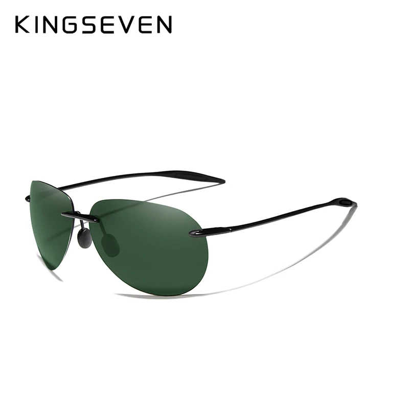 Green G15 KINGSEVEN, ультралегкие солнцезащитные очки без оправы TR90, мужские солнцезащитные очки высокого качества без оправы для женщин, Oculos Feminino - Цвет линз: Green G15