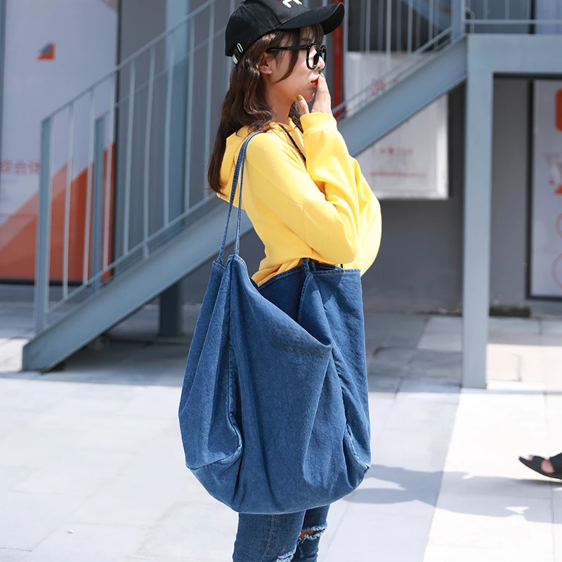 Женские большие хлопковые холщовые сумки на плечо высокое качество сумка-тоут