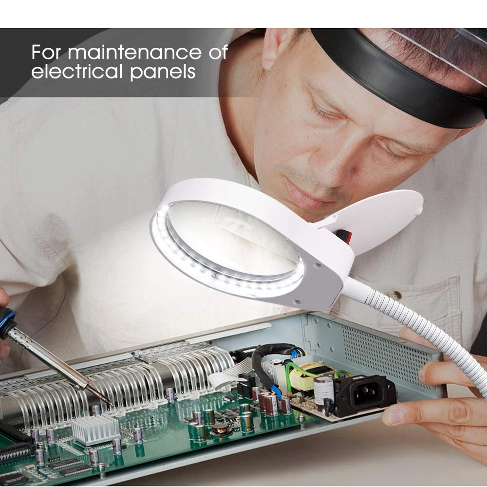 Увеличительная лампа для чтения с подсветкой 3x10x гибкое увеличительное стекло 38