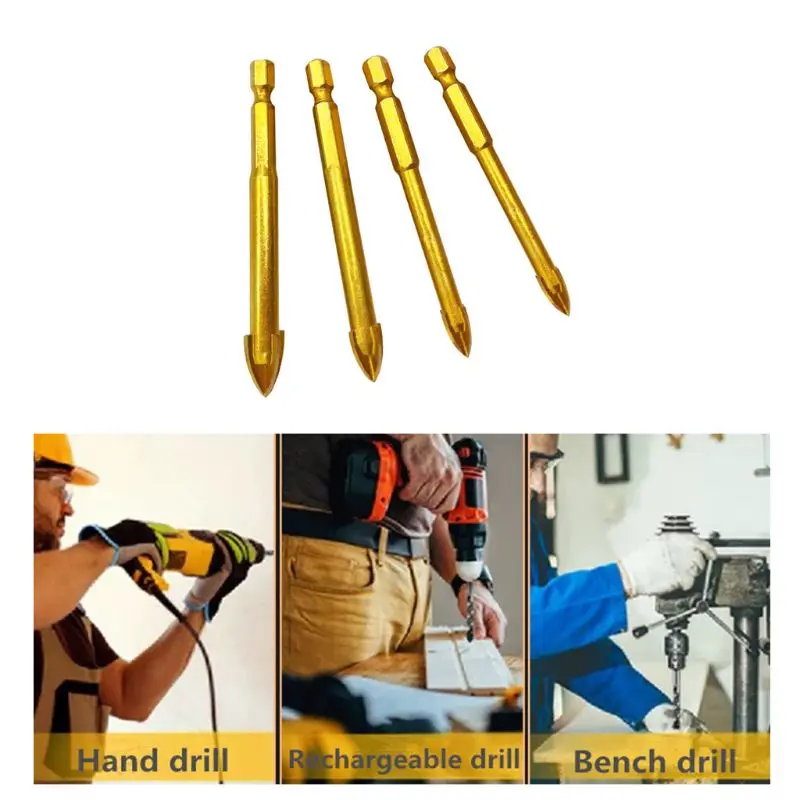 Сверло для стекла с шестигранным хвостовиком 1/4 &quot титановое керамическое