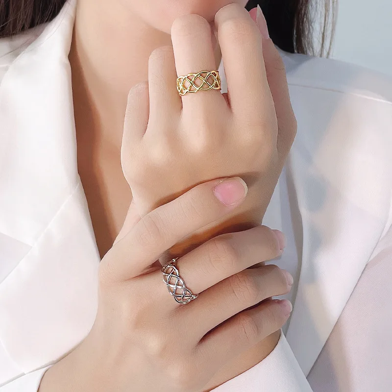 

New 925 Sterling Silver Trendy Korean Adjustable Ring Hip Hop Rings For Women 2021 Fashion Luxury Jewelry Birthday Gift