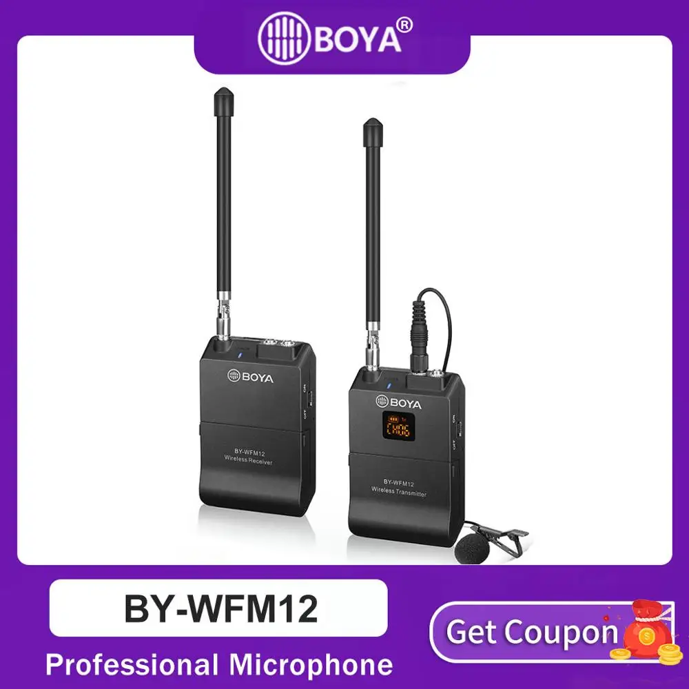 BOYA BY WFM12 беспроводной микрофон VHFMic система для iPhone Sony Canon DSLR видеокамера аудио