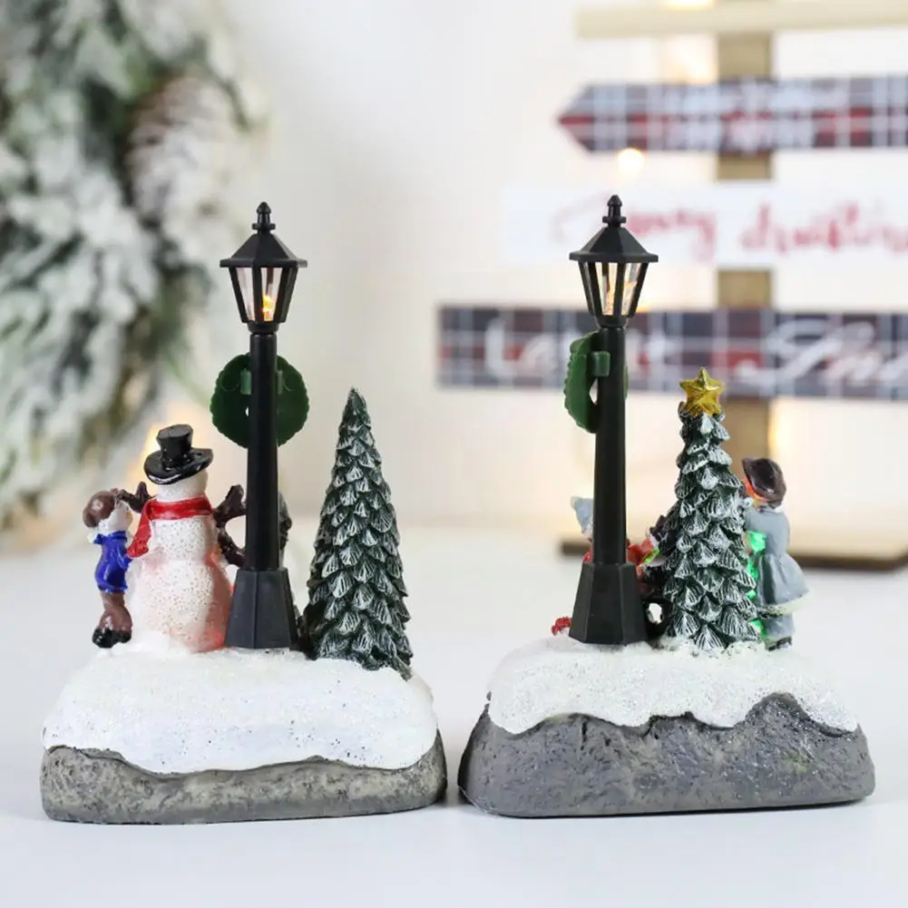 

New 1pcs Cute Christmas Led Lighted House Hand-painted Gift Decor Tabletop Little House Village Centerpieces Light Up Scene P8L9