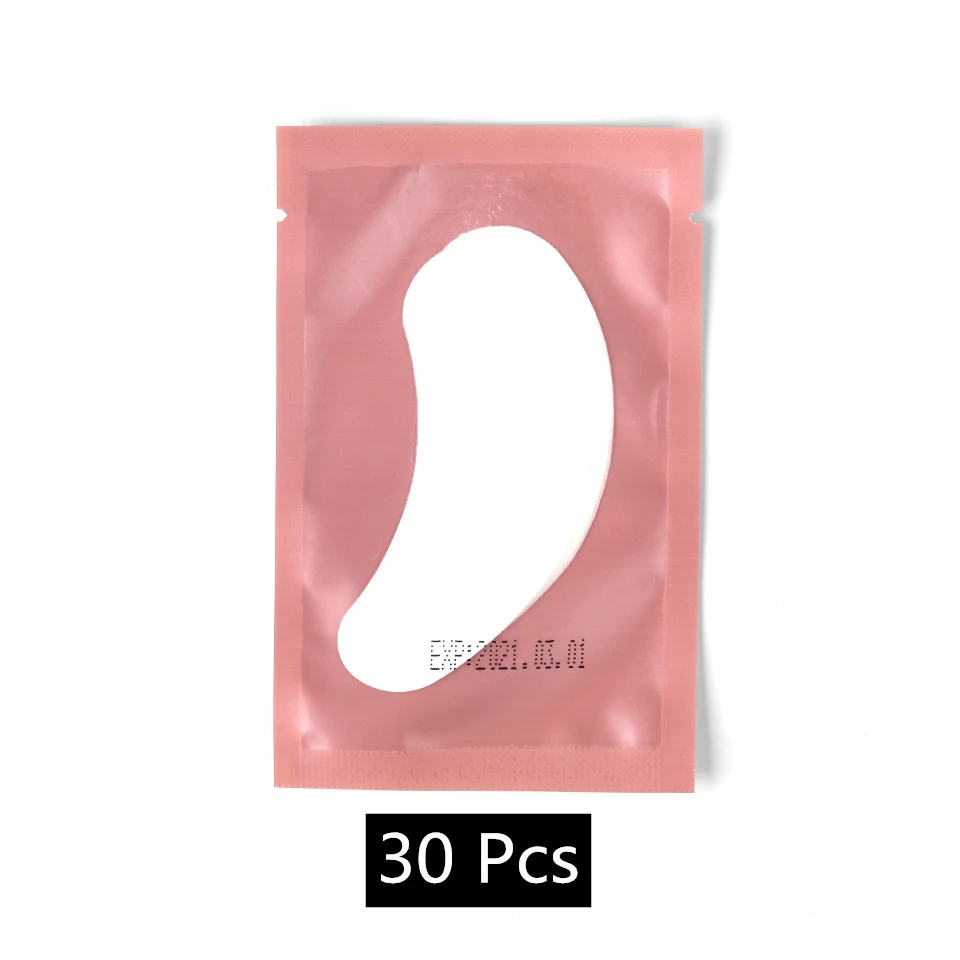30 Pcs Pink 30/50/100 пар/лот глазные гель-патчи для ресниц, мини-лопасти вентилятора, кругов под глазами Бумага колодки, Прививка наращивания ресниц наклейки-заплатки - Цвет: 30 Pcs Pink
