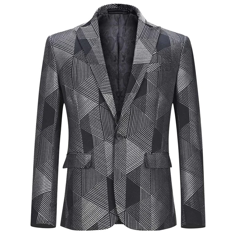 YUNCLOS темно-синий с одной пряжкой вечерние мужские куртки воротником Мужской