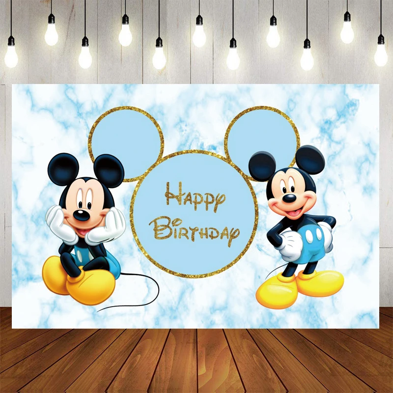 Fondos de fotografía de Disney, Minnie, Mickey Mouse, tela de vinilo para sesión de fotos para niños, fiesta de cumpleaños, estudio fotográfico