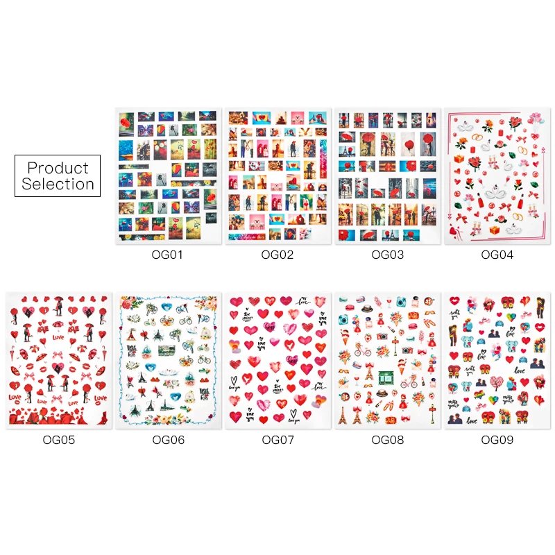 1 шт. наклейки для дизайна ногтей на День святого Валентина милые губ и влюбленных