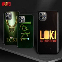 soft tpu cover fashion marvel loki cool for apple iphone 12 11 se xs xr x 7 8 6 5 s mini plus pro max 2020 black phone case