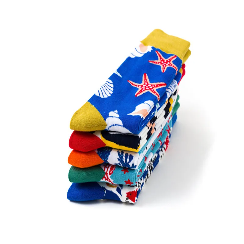 Модные креативные носки серии океан унисекс в стиле Харадзюку С Рисунком