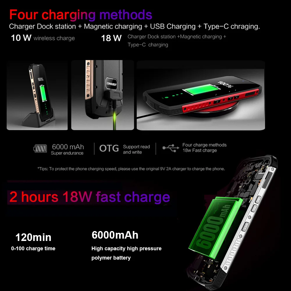 CONQUEST S16 /S16 ATEX IP68 Водонепроницаемый прочный смартфон мобильный телефон 6 3