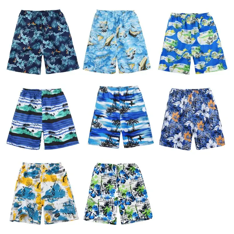 

Men Summer Drawstring Swim Trunks Quick Dry Tropical Coconut Tree Beach Shorts F3MD