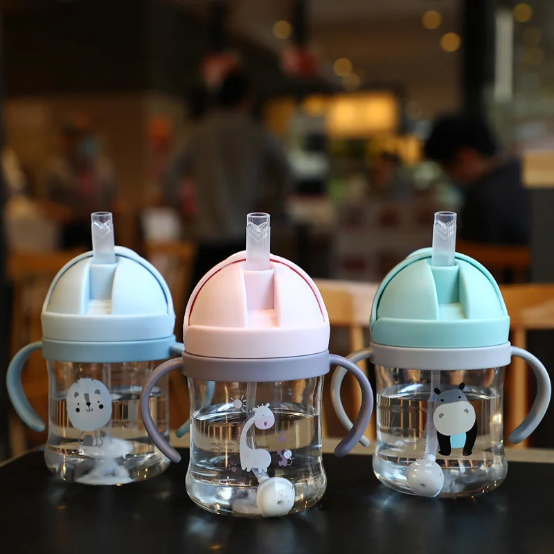 IMBABY 250ml Baby Feeding Cup with Straw Kids Learn Feeding Drinking Bottle Children Training Cup With Straw 360°Drinking