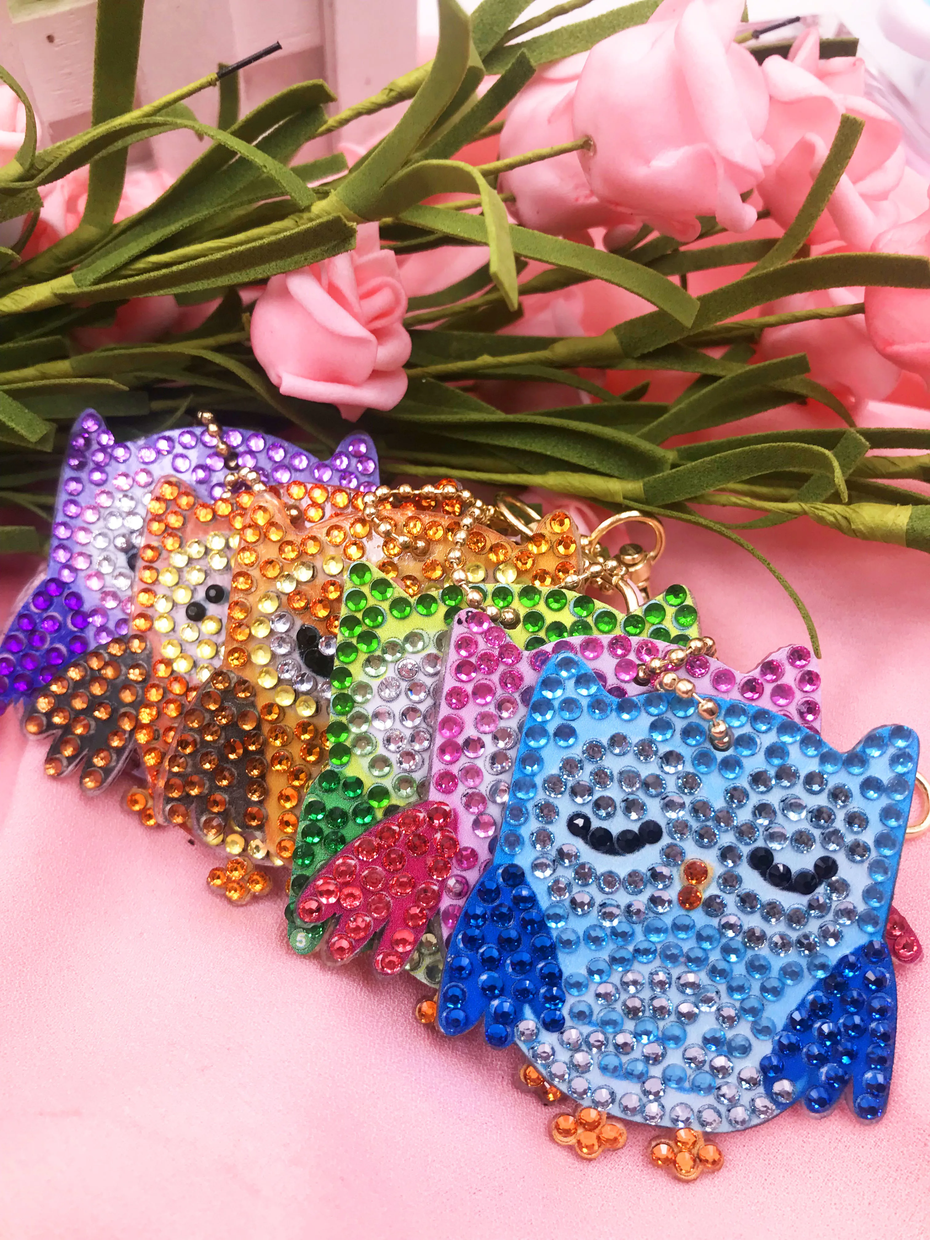 5d Diy Алмазная картина брелок для рождественского подарка Кот Единорог брелок 4 комплекта с бесплатной доставкой сумка Ювелирные украшения YSK23