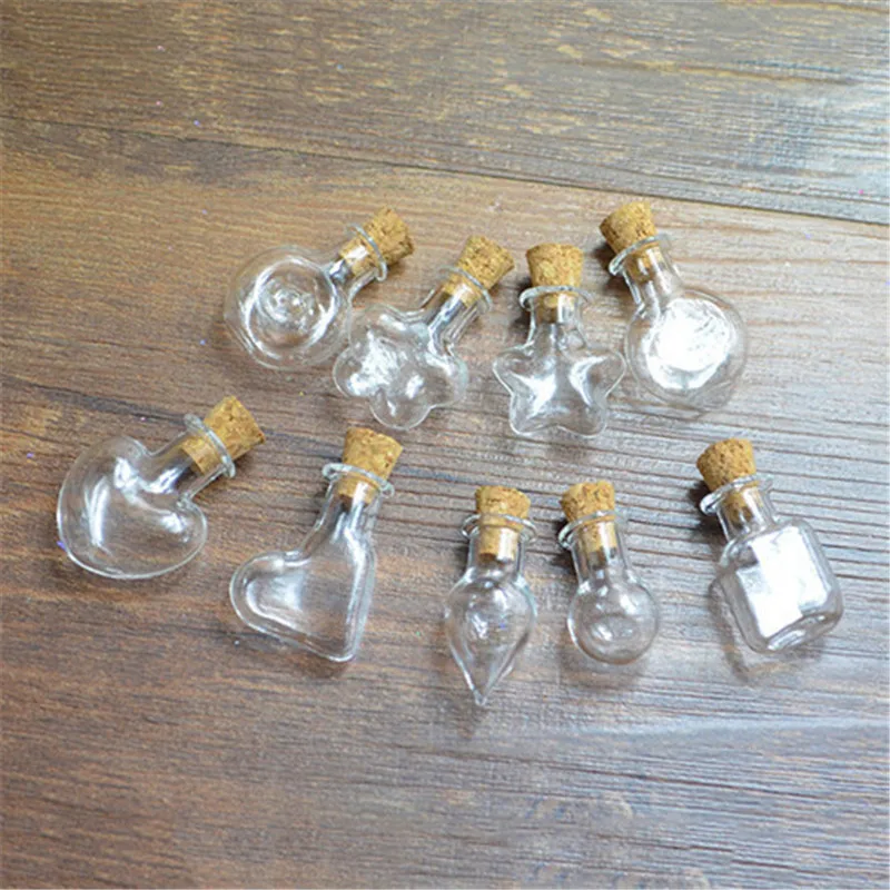 Многоцветные стеклянные банки пробковые пробки украшения DIY контейнеры Дешевые