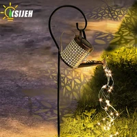 solar led garden lawn lamp creative watering can sprinkles star type shower art light decoration outdoor gardening lawn lamps