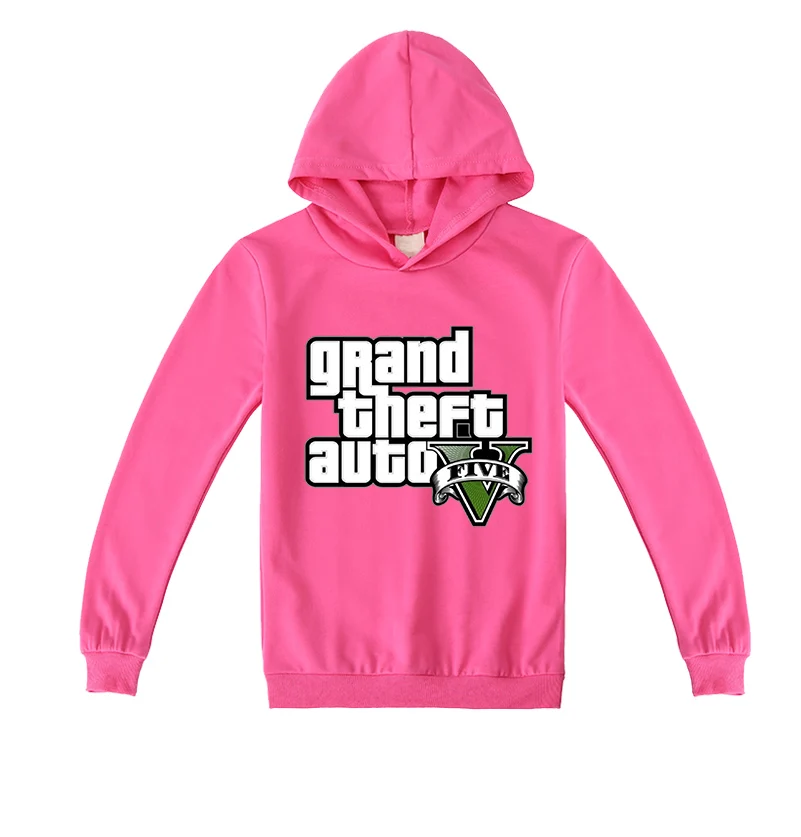 Толстовка с капюшоном для мальчиков рисунком из мультфильма Gta 5 принтом девочек