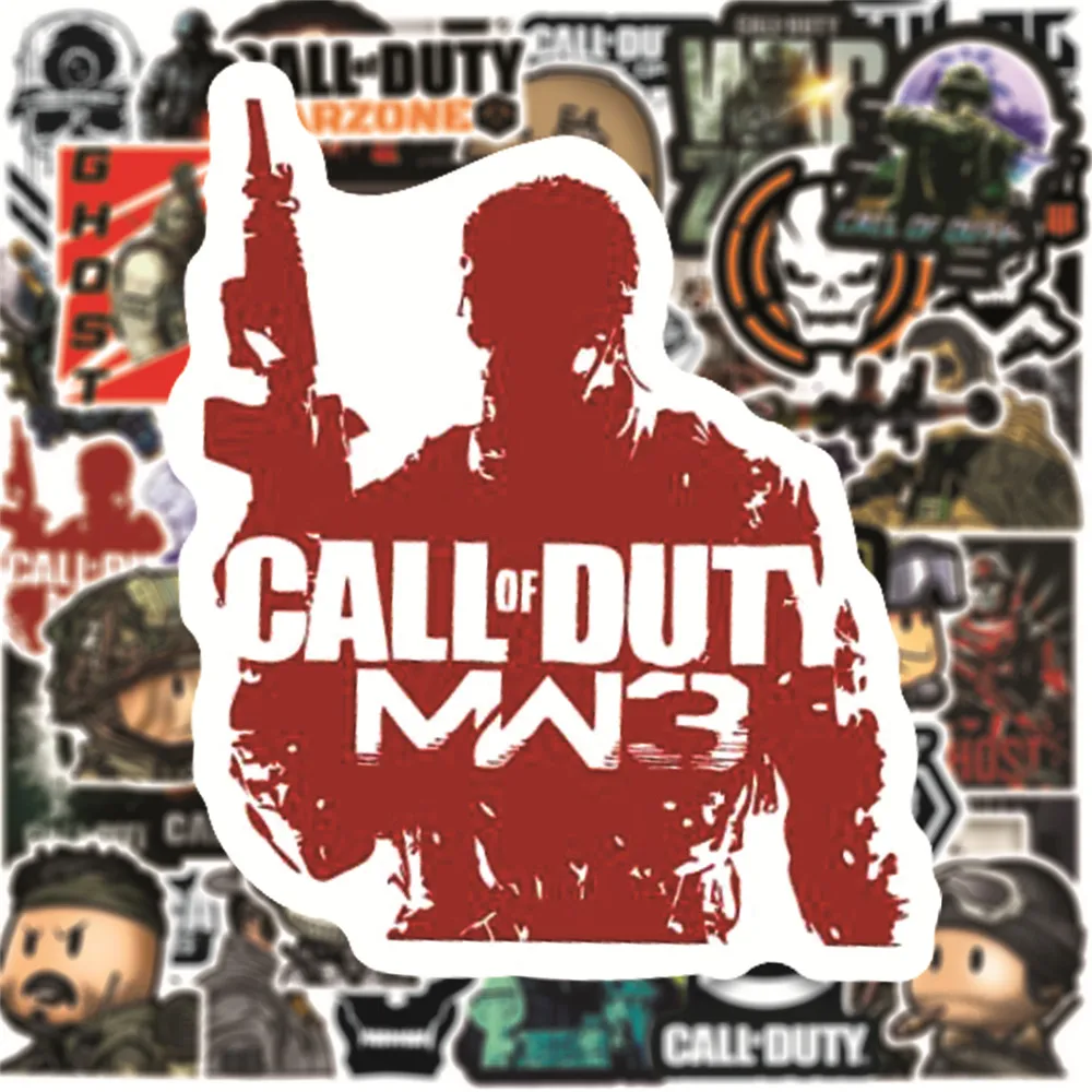 50pcs for call of duty game stickers waterproof for notebook luggage skateboard bicycle phone suitcase laptop sticker free global shipping