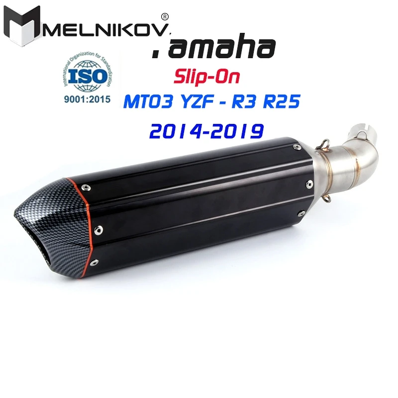 

MT-03 MT03 Motorcycle Exhaust Muffler Pipe Middle Link Pipe Escape FOR YAMAHA YZF-R3 R3 R25 R30 2014 to 2019 Slip On Exhaust