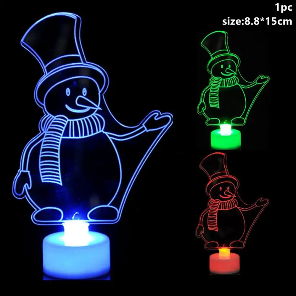 Snowman Taoup Merry Christmas светодиодный светильник Санта Клаус Noel Подвески Висячие украшения Рождественское украшение для дома Рождественский акриловый светодиодный светильник - Цвет: Snowman