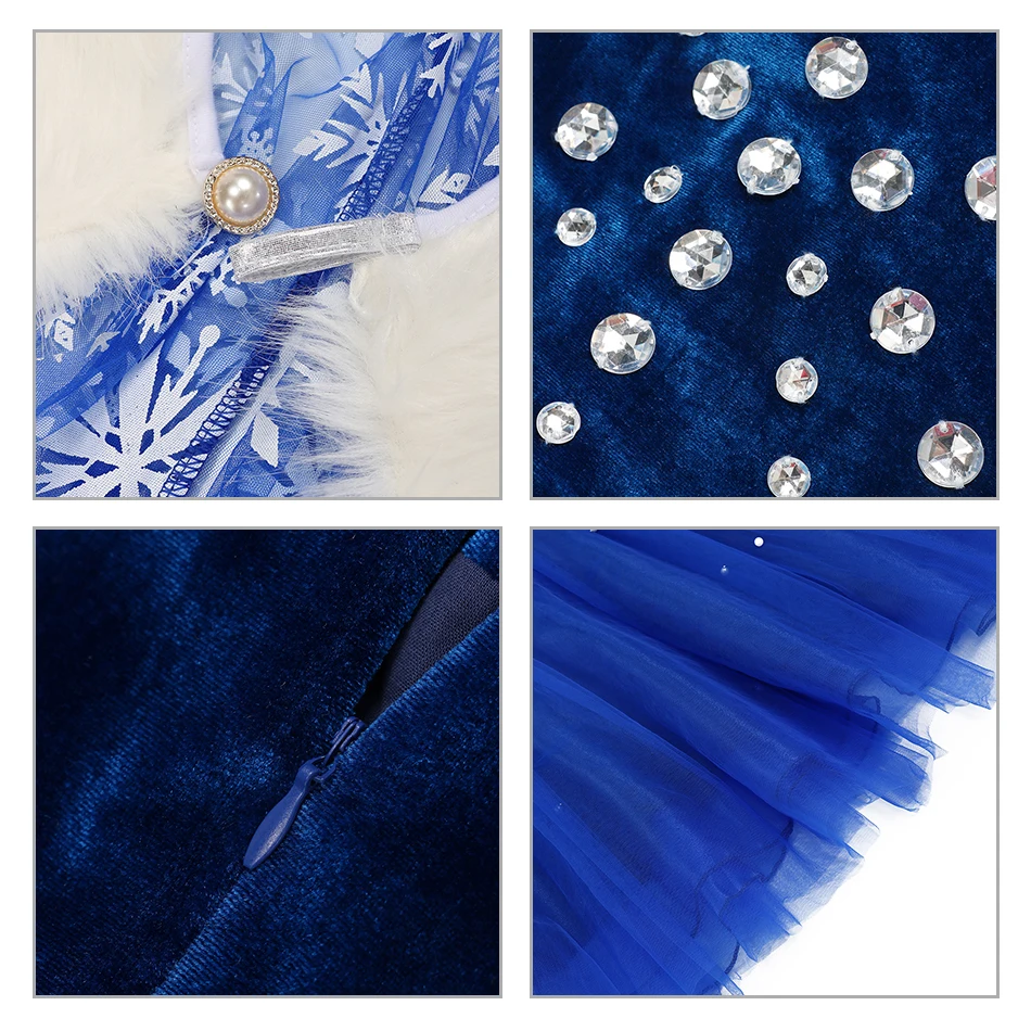 

Elsa Girls Princess Dress Frozen Elsa 2 Christmas Halloween Party Costumes Birthday Elza Vestidos Robe Kids Snowflake Cape