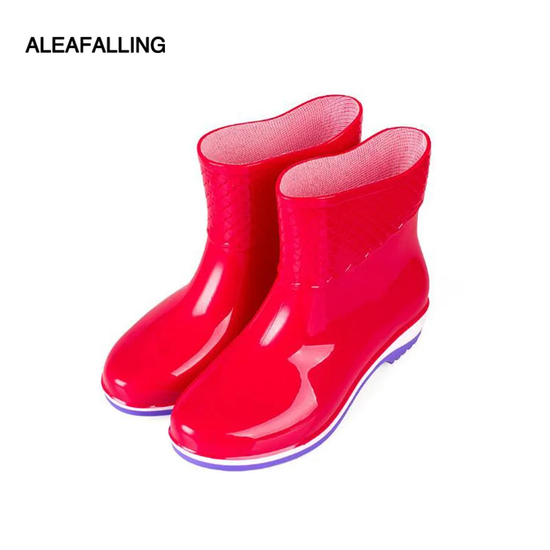 Сапоги Aleafalling женские резиновые водонепроницаемые на плоской подошве до