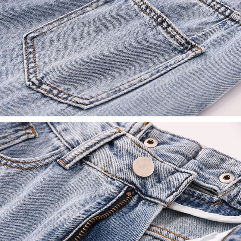 

High Waist Vintage Blue Denim Casual Long Wide Leg Jeans New Loose Women Trousers Fashion Tide Spring Autumn 2021 E885