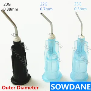 100 шт. для чистки зубов Уход за полостью рта Бент иглы зубная композитная Смола краску черное колено (20 г22G25G на ваш выбор)