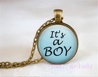 it is a boy creative vintage photo cabochon glass chain necklacecharm women pendants fashion jewelry gifts