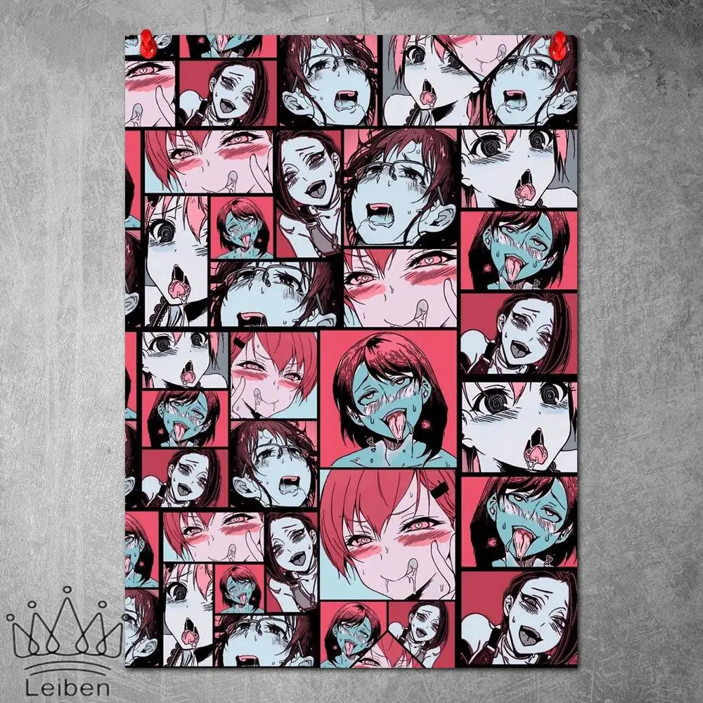 

Cartoon Anime Girl Ahegao Art Posters and Prints Modern Abstract Wall Art Canvas Painting Modular Pictures Home Decor Bedroom